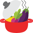 cook icon cooking pot with veggies